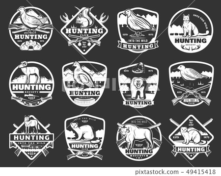 Animals and wild fowl hunting club badges Animals and wild fowl hunting club badges 49415418