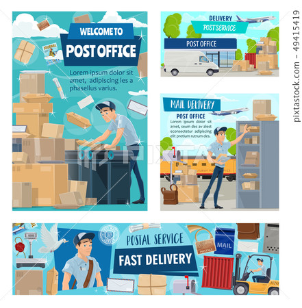 Post office worker, mail delivery courier staff Post office worker, mail delivery courier staff 49415419