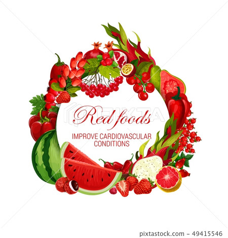Color diet red food vegetables, fruits and berries 49415546