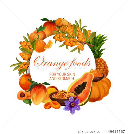 Color diet, orange food healthy nutrition fruits 49415567