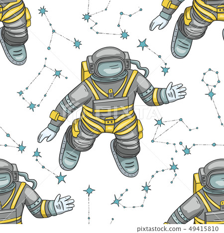 Astronaut vector seamless pattern. Astronaut vector seamless pattern. 49415810