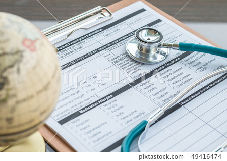 Doctor notepad work with patient health record Doctor notepad work with patient health record 49416474
