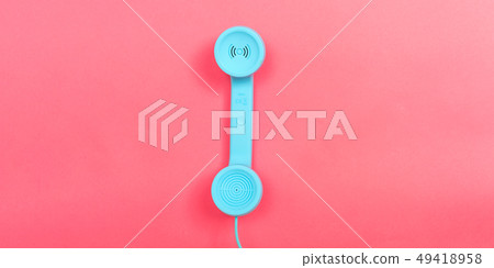 Retro blue phone 49418958