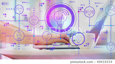 LiFi theme with woman using a laptop 49419154