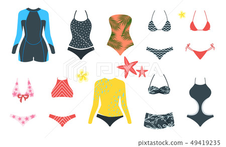 Vector set of female swimsuit Vector set of female swimsuit 49419235