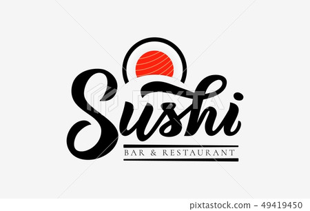 Sushi bar and restaurant lettering Vector logo Sushi bar and restaurant lettering Vector logo 49419450