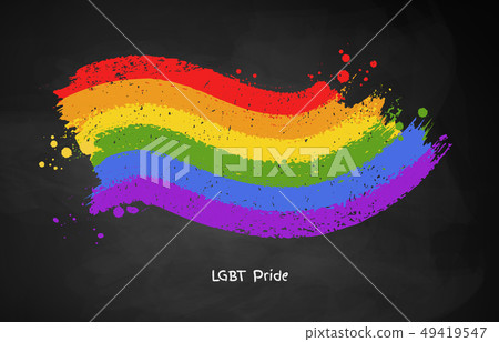 Chalk Illustration Of Wave Lgbt Flag Banner Stock Illustration