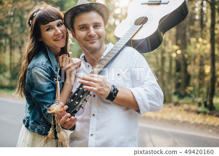 Love story of beautiful young couple at nature Love story of beautiful young couple at nature 49420160