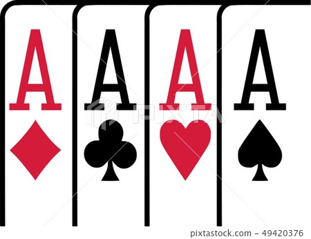 Four aces playing cards winning poker 49420376