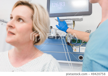 Patient in recovery room of modern hospital 49420758