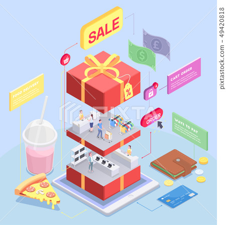 Isometric Shopping Sale Composition 49420818