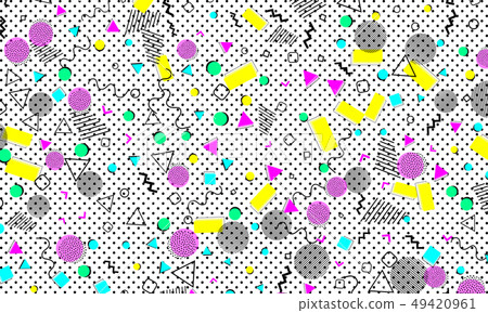 Pop art color background. Memphis pattern 49420961