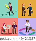 Set of business illustration. Working men and women. 49421387