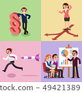 Set of business illustration. Working men and women. 49421389