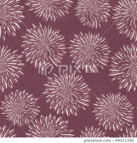 Aster Flowers purple seamless vector pattern. Floral subtle background with layered Aster or Dahlia Aster Flowers purple seamless vector pattern. Floral subtle background with layered Aster or Dahlia 49421390