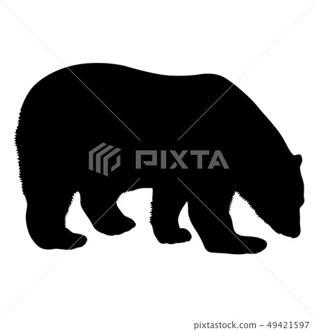 Silhouette polar bear on a white background Silhouette polar bear on a white background 49421597
