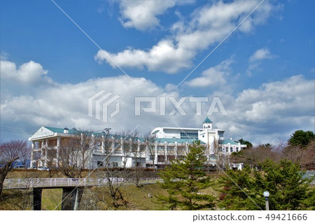 花卷市容Hanamaki Higashi高中學校建築空背 49421666