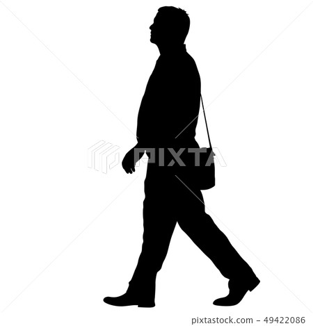 Black silhouette man standing, people on white Black silhouette man standing, people on white 49422086