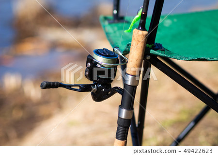 Fishing reel on spinning Fishing reel on spinning 49422623