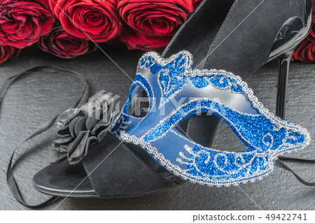The Colombina, blue carnival or masquerade mask The Colombina, blue carnival or masquerade mask 49422741