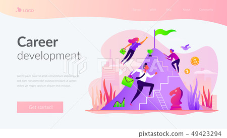 Career growth landing page template. - Stock Illustration [49423294 ...