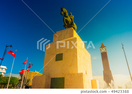 Statue of Bourguiba in the centre of Tunis city. Statue of Bourguiba in the centre of Tunis city. 49423388