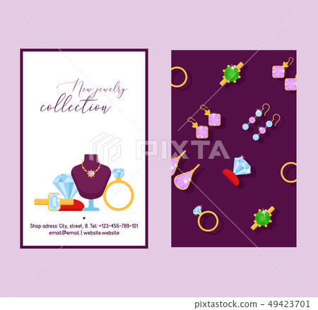 Jewelry shop set of banners vector illustration. Diamond accessories. Engagement rings , gold Jewelry shop set of banners vector illustration. Diamond accessories. Engagement rings , gold 49423701