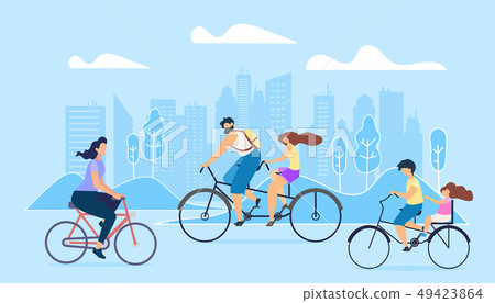 City Active Lifestyle. People Ride on Bicycles. City Active Lifestyle. People Ride on Bicycles. 49423864