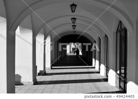 Arcade of Andreevsky Dvor in Saint Petersburg. 49424405