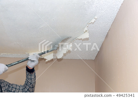 White plaster wall pattern for texture popcorn 49425341