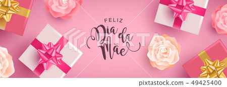 Portuguese Mothers Day banner of gifts and flowers Portuguese Mothers Day banner of gifts and flowers 49425400
