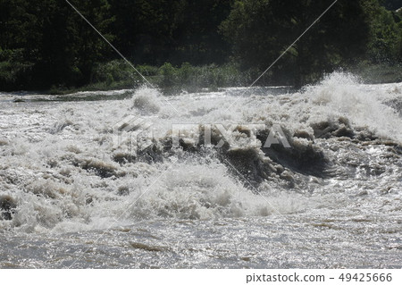 Turbid flow after the typhoon Turbid flow after the typhoon 49425666