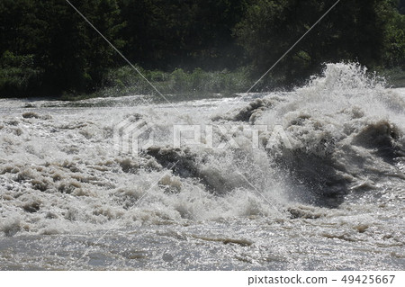 Turbid flow after the typhoon Turbid flow after the typhoon 49425667