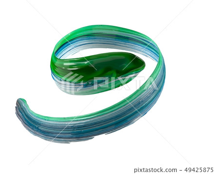 green and blue mixed paint stroke flowing in air. 3d illustration green and blue mixed paint stroke flowing in air. 3d illustration 49425875