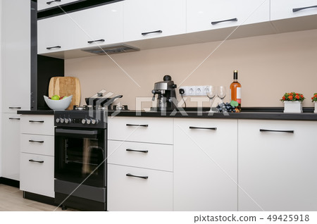 Modern black and white kitchen Modern black and white kitchen 49425918