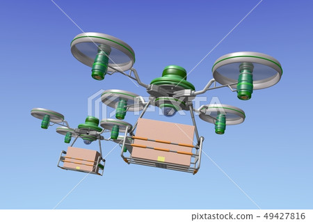 Drone delivery image (formation flight · empty back) Drone delivery image (formation flight · empty back) 49427816