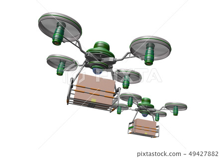 Drone delivery image (formation flight / transparent material version) Drone delivery image (formation flight / transparent material version) 49427882