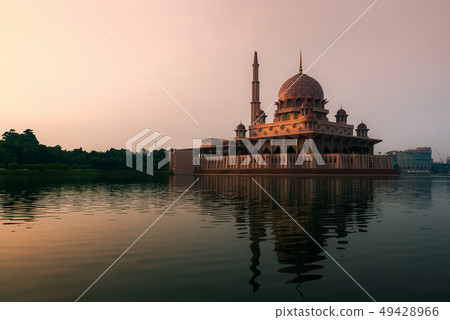Putra Mosque during sunrise in Putrajaya, Kuala 49428966