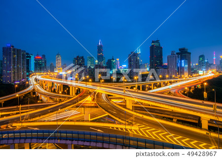 Shanghai elevated road junction and interchange 49428967