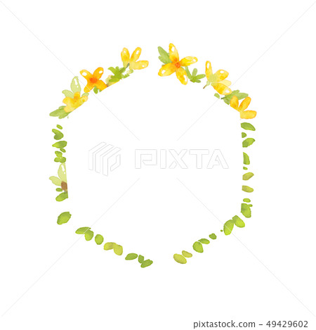 Forsythia flower frame.- Wedding, poster, cover Forsythia flower frame.- Wedding, poster, cover 49429602