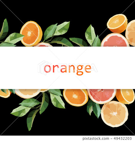 Orange and leaves illustration Orange and leaves illustration 49432203