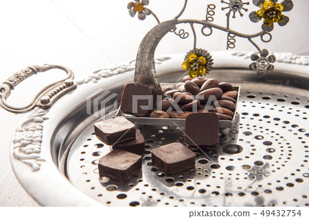 Chocolate and cacao beans 49432754