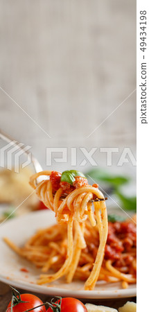 Spaghetti pasta with bolognese sauce Spaghetti pasta with bolognese sauce 49434198