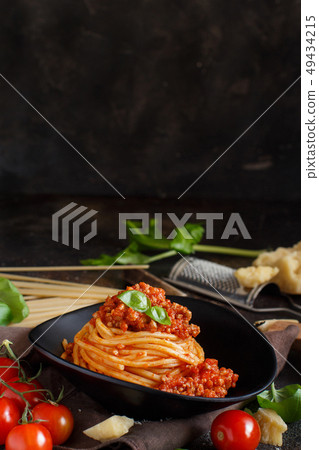 Spaghetti pasta with bolognese sauce 49434215