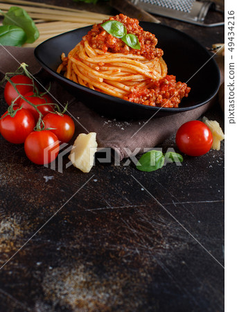 Spaghetti pasta with bolognese sauce Spaghetti pasta with bolognese sauce 49434216
