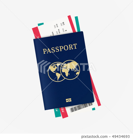 Travel by plane. Biometric passport and airline Travel by plane. Biometric passport and airline 49434693