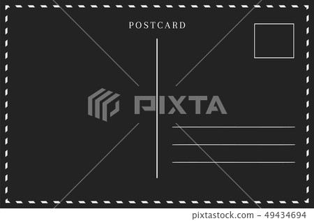 Modern postcard template. Black postal card design Modern postcard template. Black postal card design 49434694