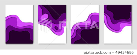 Set of 3d paper layered brochure templates. Set of 3d paper layered brochure templates. 49434696