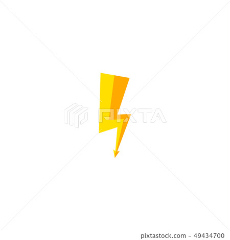 Flash and thunder bolt icon. High voltage and 49434700