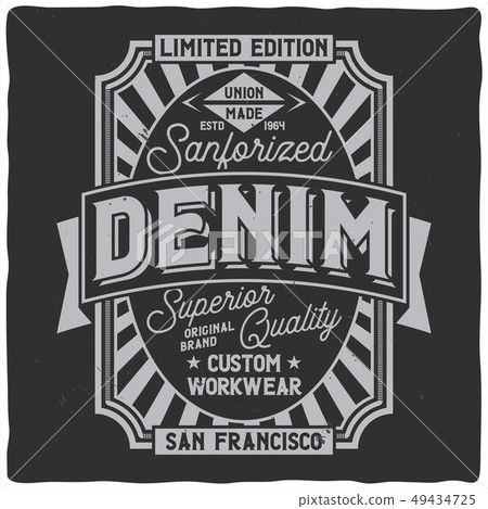 Vintage label design with lettering 49434725